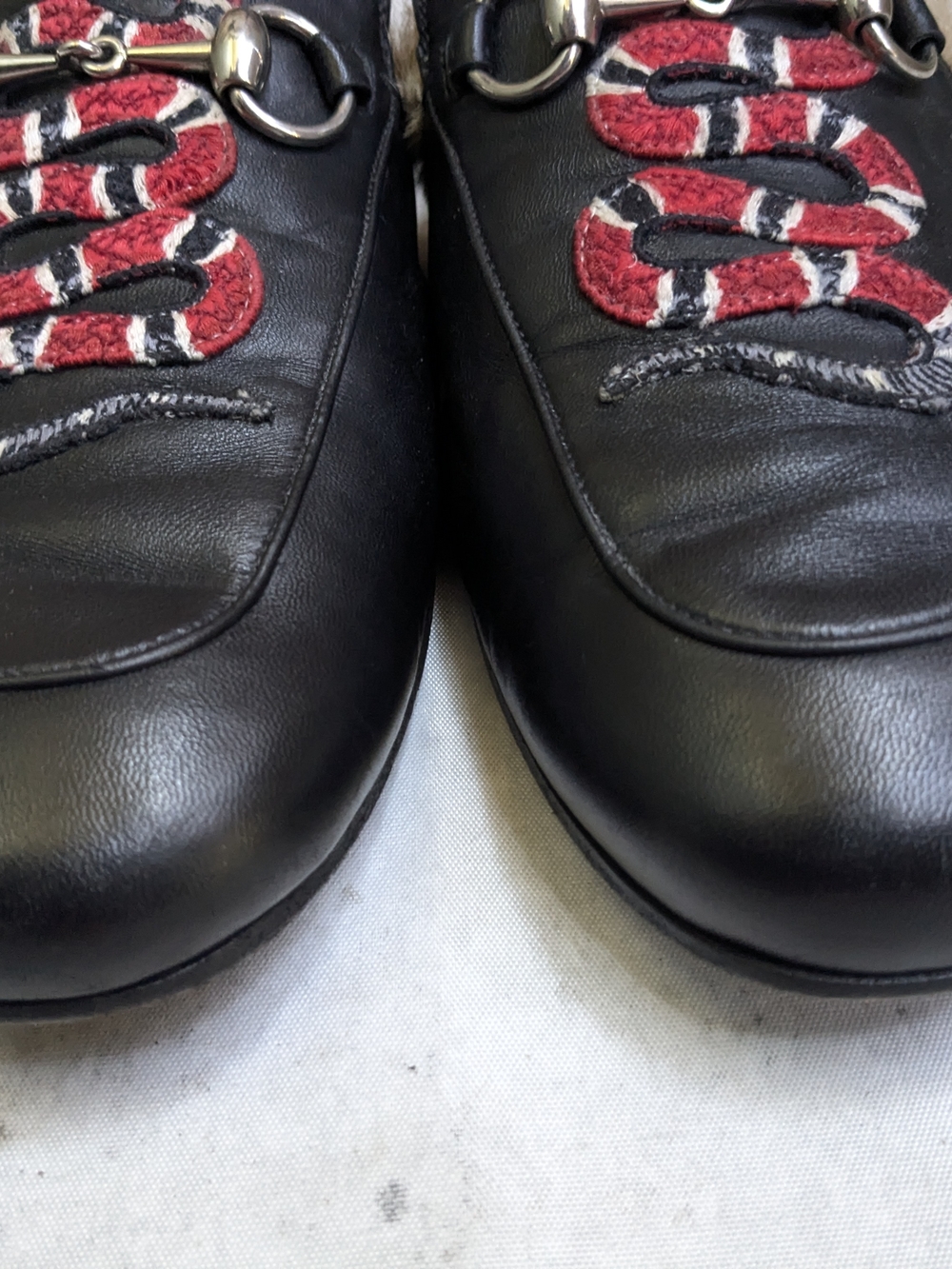 Gucci Princetown Horsebit Loafers Black Snake Fur Leather Mules - Picture 2 of 14